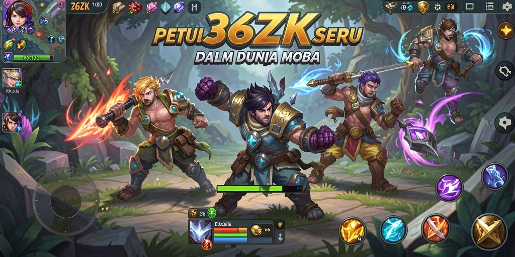 Skrinsut gameplay 365ZK menampilkan pertarungan epik antara tim di arena.