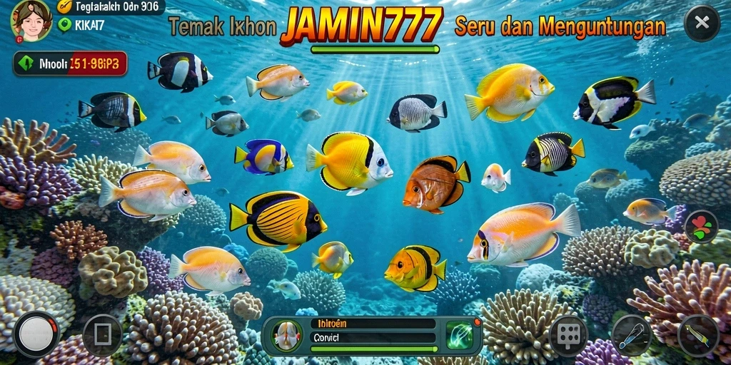 Tampilan gameplay JAMIN777 menampilkan aksi menembak ikan yang seru.