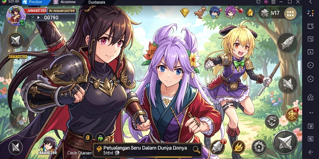 Screenshot gameplay JAWABET88 yang menampilkan aksi karakter Anime.