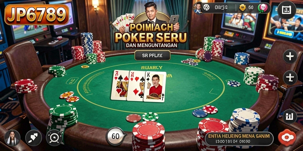 Screenshot gameplay JP6789 yang menunjukkan suasana permainan poker yang mendebarkan.
