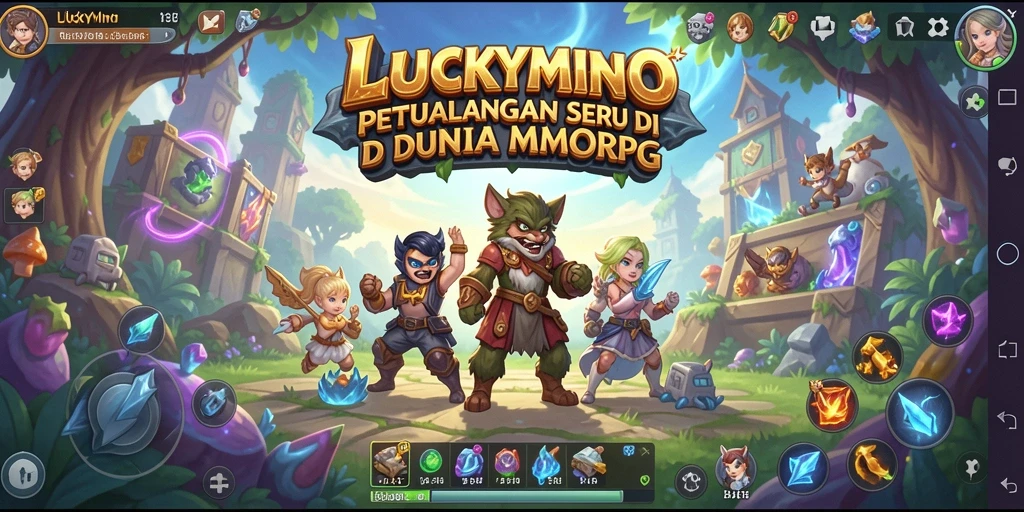 Gameplay seru di LUCKYMINO dengan pertarungan epik dan eksplorasi dunia.