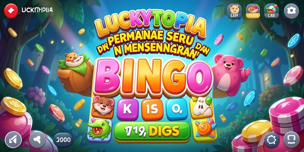 Tampilan gameplay Bingo di LUCKYTOPIA yang menarik dan interaktif.