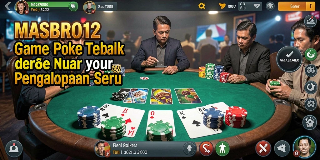 Tampilan dinamis permainan poker di MASBRO12 dengan antarmuka yang menarik.