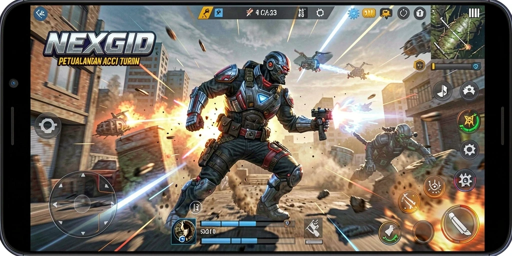 Tangkapan layar memukau dari gameplay aksi NEXGID.