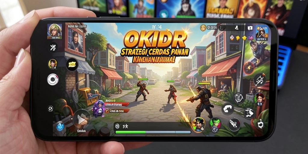 Screenshot utama OKIDR menampilkan aksi strategi yang intens.