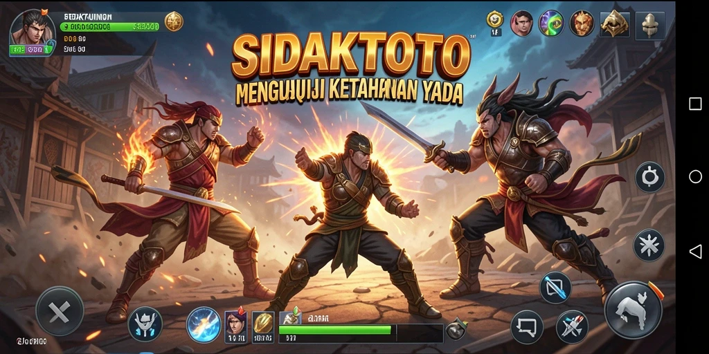 Screenshot gameplay SIDAKTOTO yang menampilkan aksi pertarungan epik.