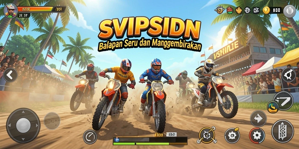 Tampilan gameplay seru dari SVIPSIDN dengan balapan cepat.