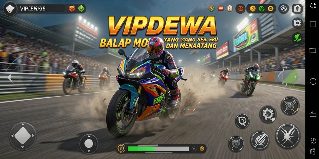 Gambaran menarik dari gameplay balapan motor.